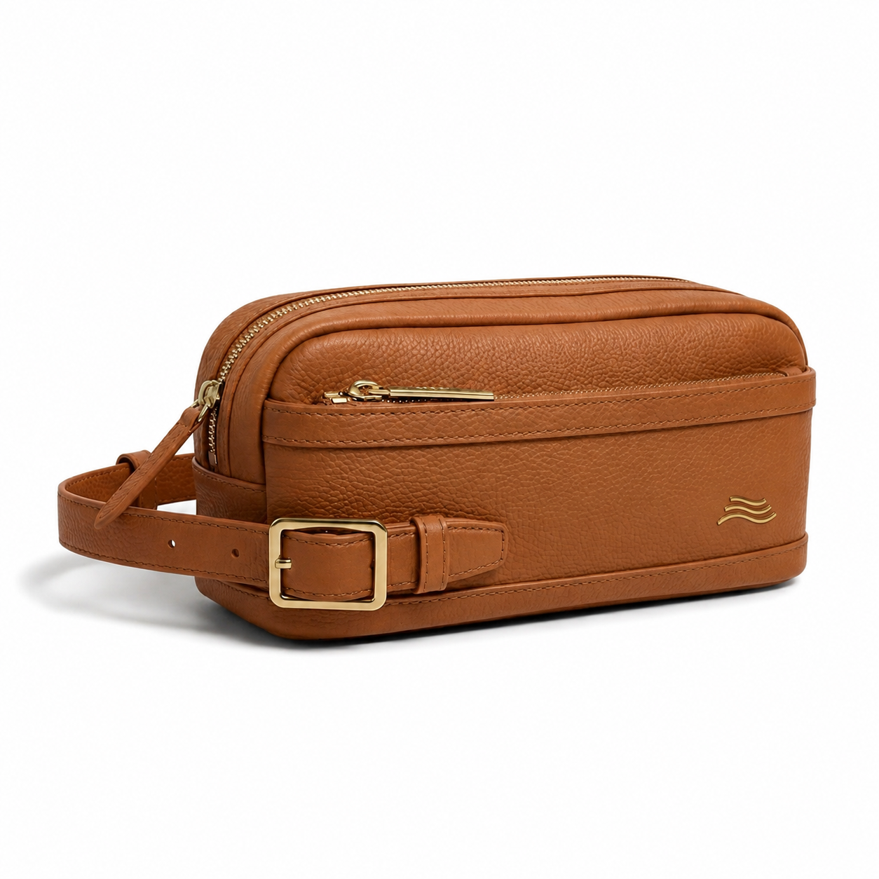 Travel Pouch in Classic Camel — front