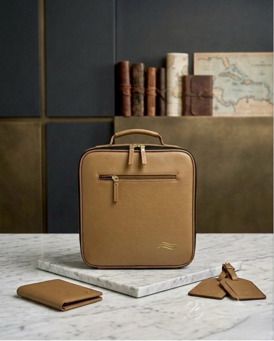ORKAI custom leather valet case with divided compartments